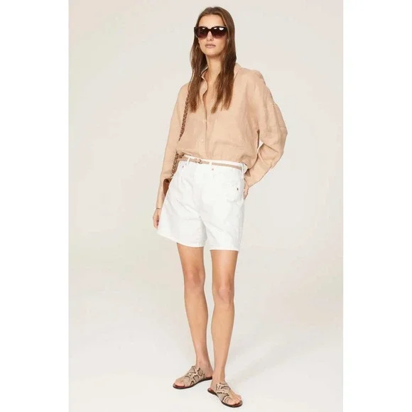 Citizens of Humanity Marlow Vintage Shorts White Denim Button Fly Women's Sz 26 - Picture 2 of 12